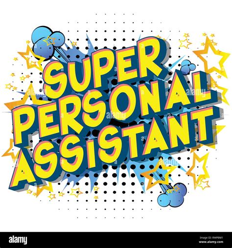 Super Personal Assistant Vector Illustrated Comic Book Style Phrase On Abstract Background