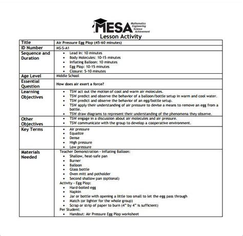 20 90 Minute Lesson Plan Template