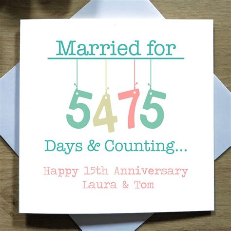 Personalised Handmade 15th Wedding Anniversary Card Crystal