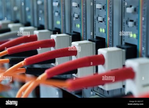 Fiber Optic Cable To Computer Stock Photo Alamy