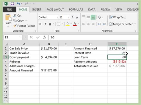 How To Calculate A Car Loan In Excel 10 Steps With Pictures