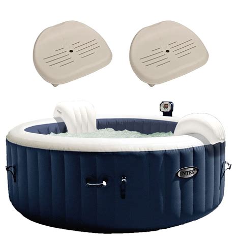 Intex Pure Spa Inflatable 4 Person Hot Tub And Slip Resistant Seat 2 Pack