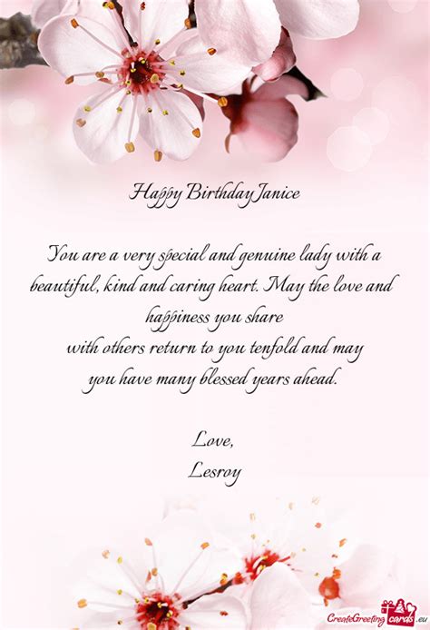 Happy Birthday Janice Free Cards