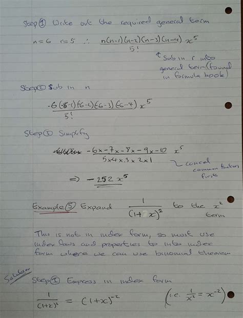 A Level Maths Notes A2 Binomial Expansion Negative Powers Part 1