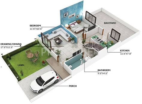 Five low budget 3 bedroom single floor house designs under. 800 sq ft house plans 3d | Duplex house plans, Indian ...