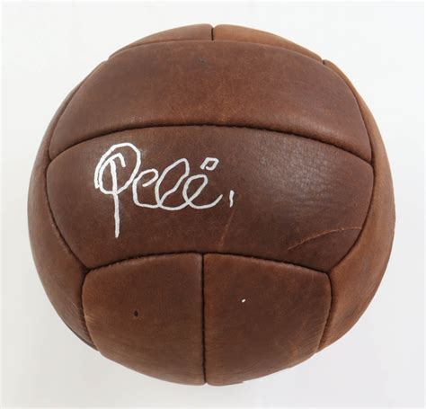 Pele Signed Vintage Soccer Ball Beckett Pristine Auction