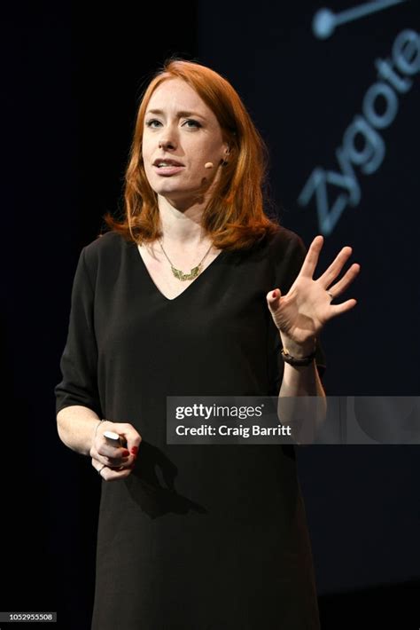 Broadcaster Lecturer And Mathematician Dr Hannah Fry Speaks Onstage