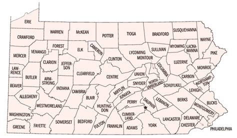 Map Of Pennsylvania Counties