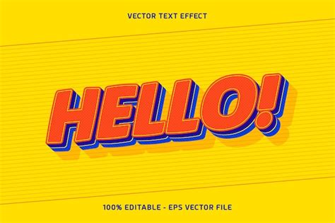 Premium Vector Hello Vector Text Effect