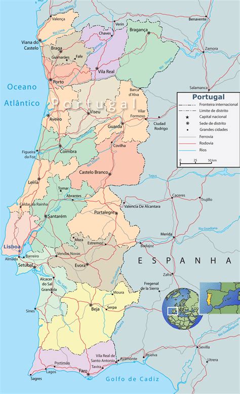 Mapa Pol Tico De Portugal