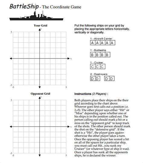 8 Battleship Game Samples Examples Templates Sample Templates