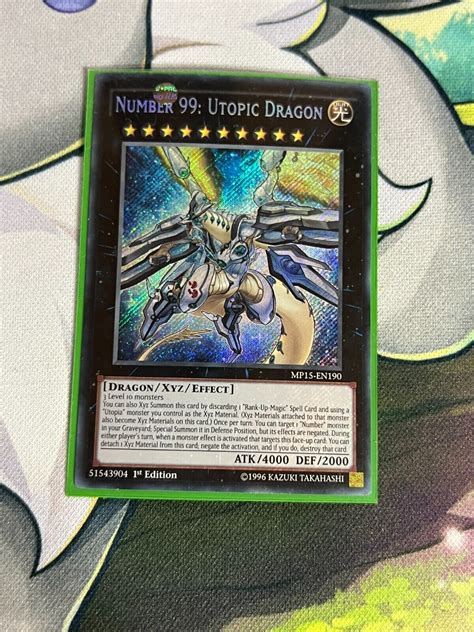 Yu Gi Oh Number 99 Utopic Dragon 1st Edition Mp15 En190 Secret Rare Nm