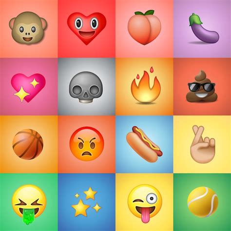 Conjunto De Emoticones Emoji Colores De Fondo Ilustración Vector