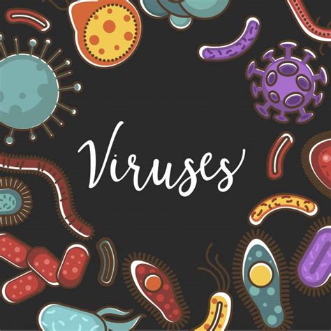 Viruses And Bacteria Design For Medical Healthcare And Biology Or