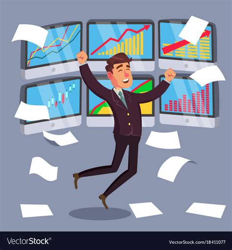 Successful Trader Stock Market Graph Royalty Free Vector