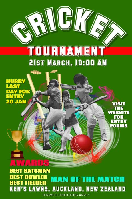 Cricket Flyer Poster For Tournaments Event Template Postermywall