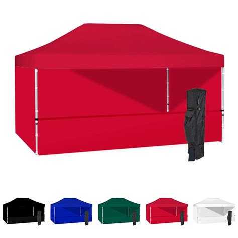 A transportable instant canopy tent may be able to provide protection from the scorching sun. Red 10x15 Instant Canopy Tent with 3 Full Walls and 1 Half ...