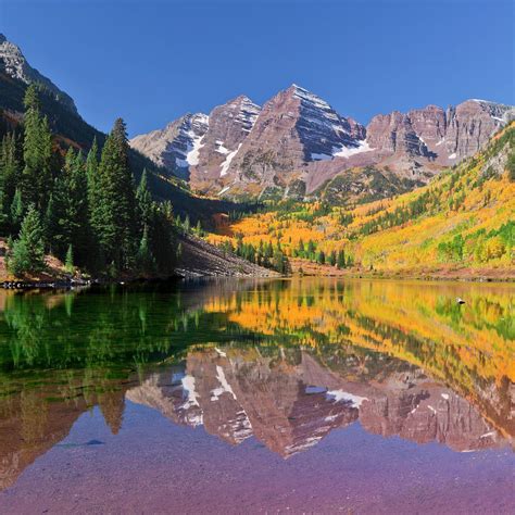 Maroon Bells Lake Reflection In Fall By Missing35mm