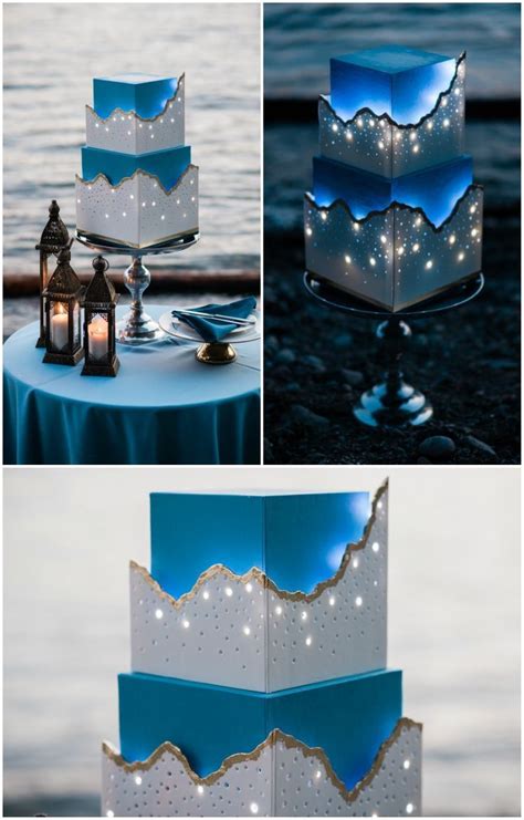 Wow This Destination Wedding Cake Has Real Twinkling Lights So That