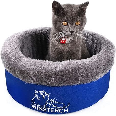Winsterch Washable Warming Cat Bed Kitten Bed Soft Luxury