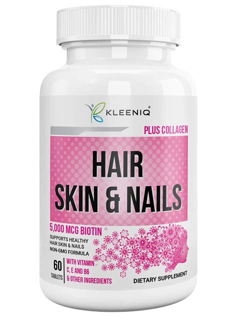 Make sure your diet is chock full o' zinc. Hair Skin & Nails Supplement, KLEENIQ™ with Biotin 5000 ...