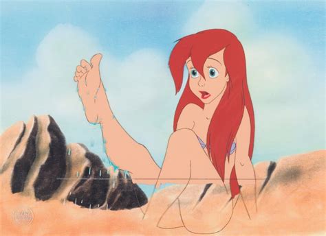 Rule 34 Ariel Beach Bottomless Disney Disney Princess Leg Leg Up Legs Official Art Red Hair