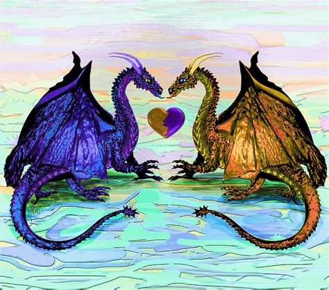 Drawings Of Dragons In Love