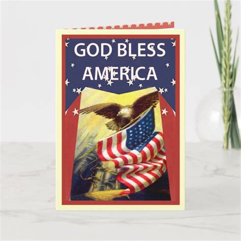 God Bless America Flag And Bald Eagle Card Zazzle