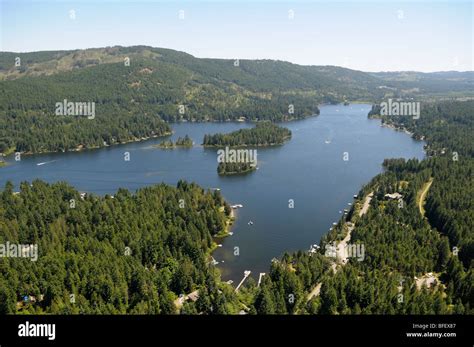 Aerial View Of Shawnigan Lake Cowichan Valley British Columbia