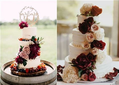 top 20 burgundy wedding cakes you ll love deer pearl flowers