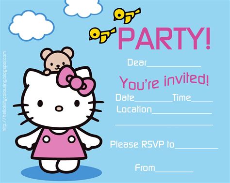Free Printable Fill In The Blanks Template Style Hello Kitty Party
