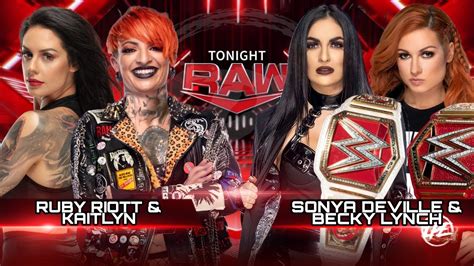 Wr3d Raw Ruby Riott And Kaitlyn Vs Sonya Deville And Becky Lynch Youtube