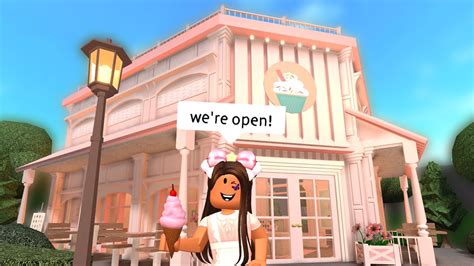 Opening My Pink Cafe In Bloxburg Youtube