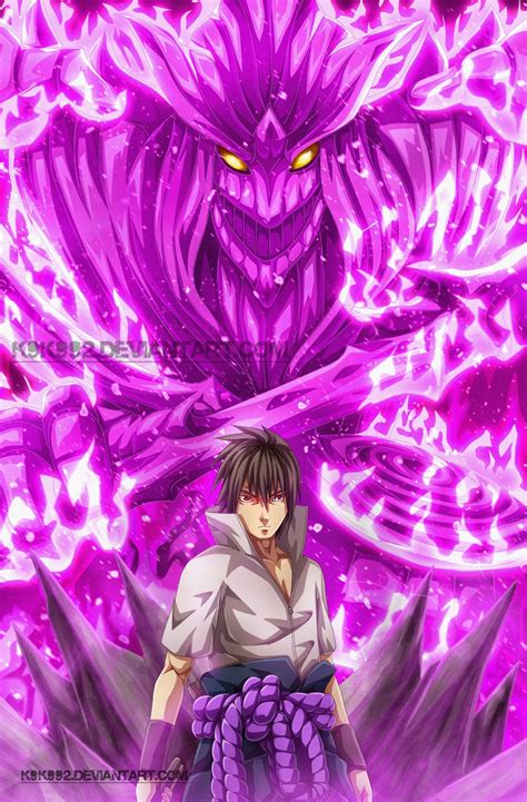 An Anime Character Standing In Front Of A Purple Background