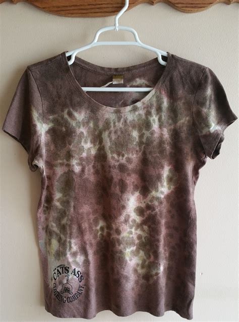 Womens Tie Dyed Brown T Shirt Made From Hemp Womens Tie Dyed Tops