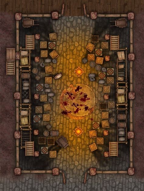 Rdndmaps The Warehouse Fighting Pit In 2021 Dnd World Map Fantasy