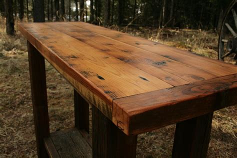 Rustic Reclaimed Barnwood Sofa Table By Echopeakdesign On Etsy
