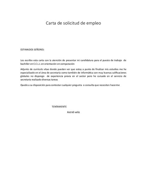 Carta De Solicitud De Empleo Referida Thomas Rivera Ejemplo De Carta
