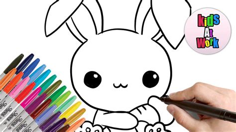 How To Draw An Easter Bunny For Easter Egg Hunt Drawing For Kids