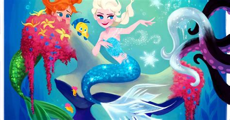 Frozens Elsa Goes Under The Sea More Disney Princess Swaps Us Weekly