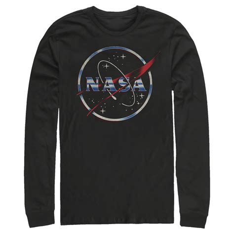 Nasa Nasa Mens 80s Space Station Logo Long Sleeve T Shirt Walmart