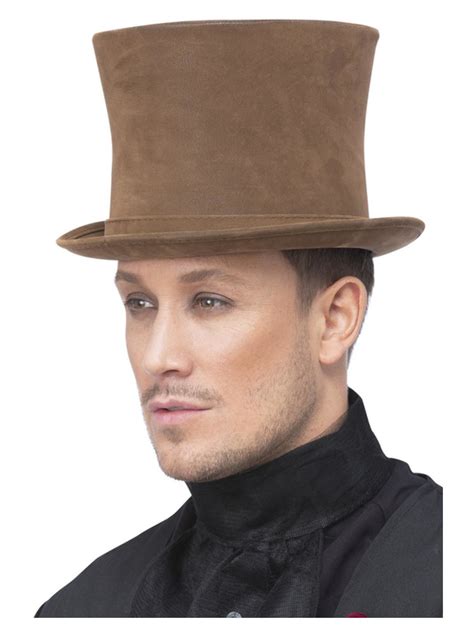 Deluxe Authentic Victorian Top Hat Brown