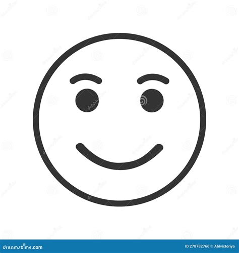Face Icon With Positive Satisfied Emotion Good Happy Smiling