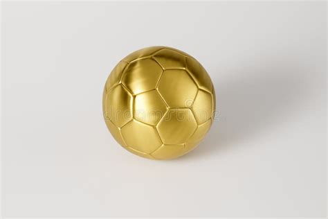 Golden Classic Soccer Ball On White Podium Trade Show For Sales Cup