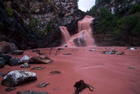 Cameron Falls Located Inside The Waterton Lakes National Park Canada