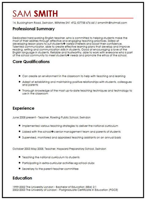 And page numbers if your resume exceeds one page. CV Sample in English - MyPerfectCV