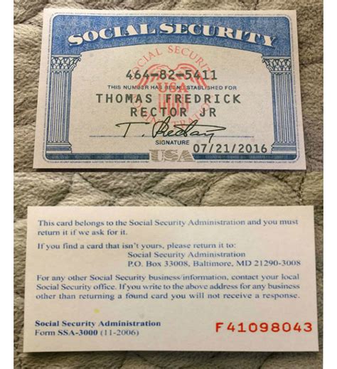 Social Security Card Template Front And Back