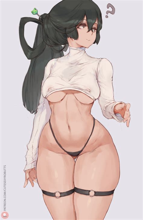 Tsuyu Thong And Underboob Sketch By Cutesexyrobutts Hentai Foundry