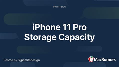 Iphone 11 Pro Storage Capacity Macrumors Forums
