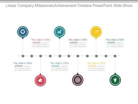Linear Company Milestones Achievement Timeline Powerpoint Slide Show